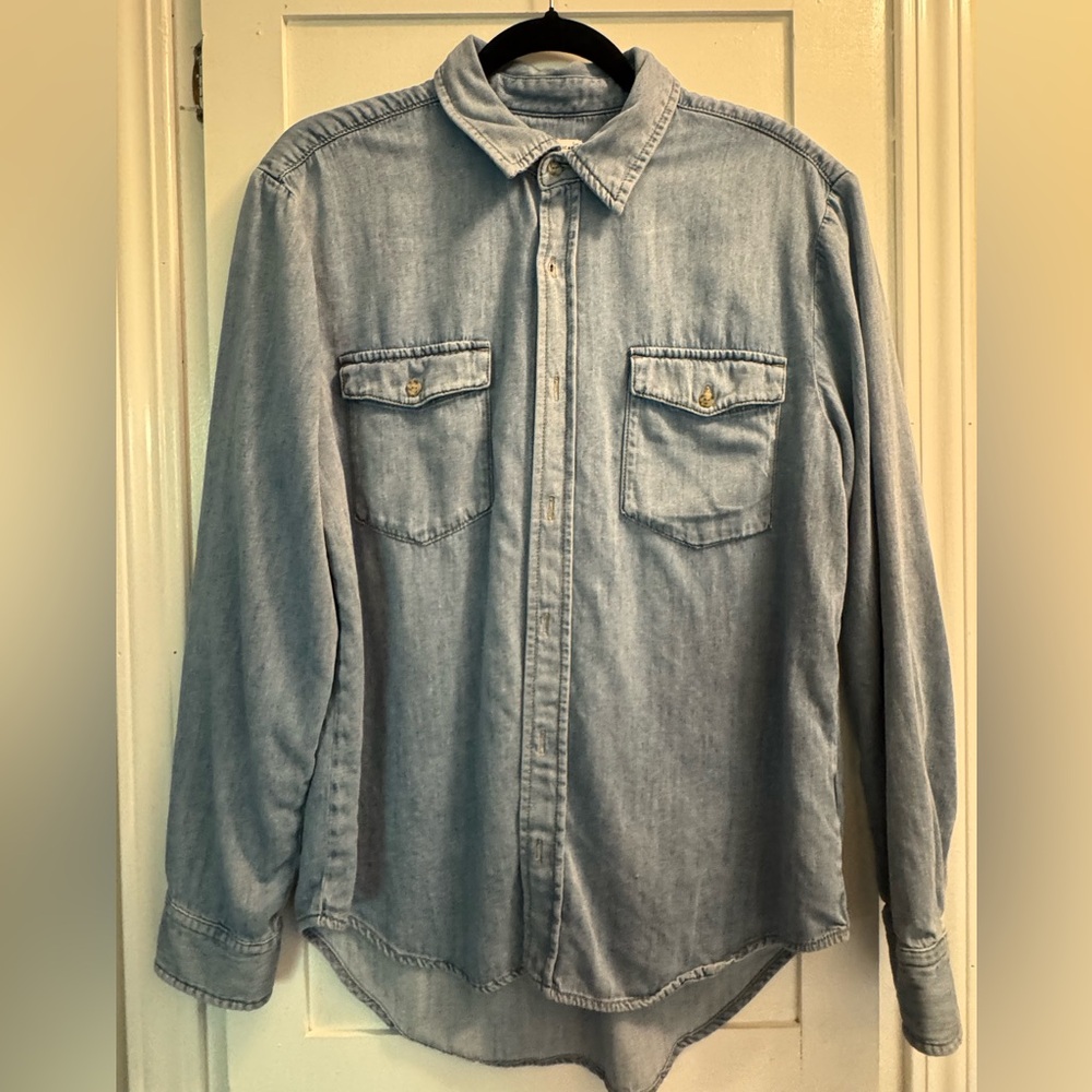 Good American Weightless Easy Shirt in Indigo Size L/3